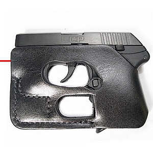 Pocket Holster Fits Kahr PM9 Crimson Trace Laser Wallet Shoot Thru Brown Leather 